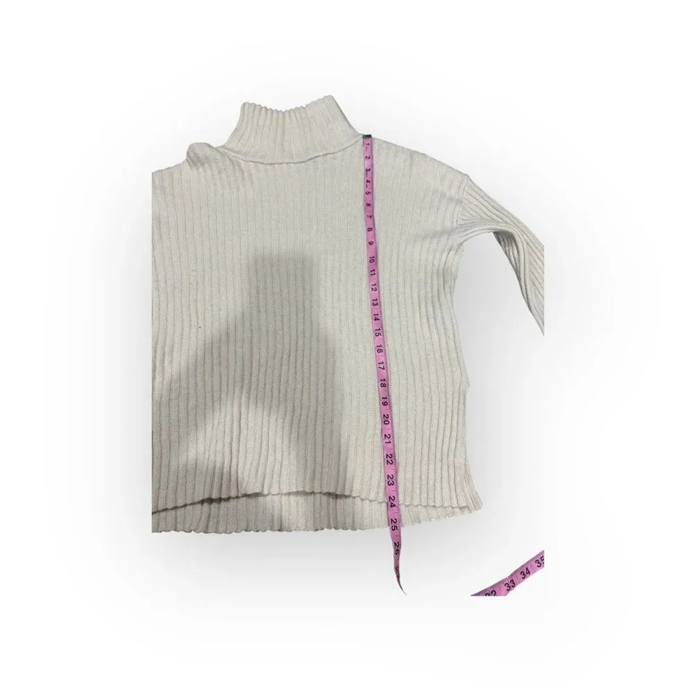 Theory Everly Slit Sweater in Merino Wool & Cashmere Cream Size Large - Picture 7 of 11